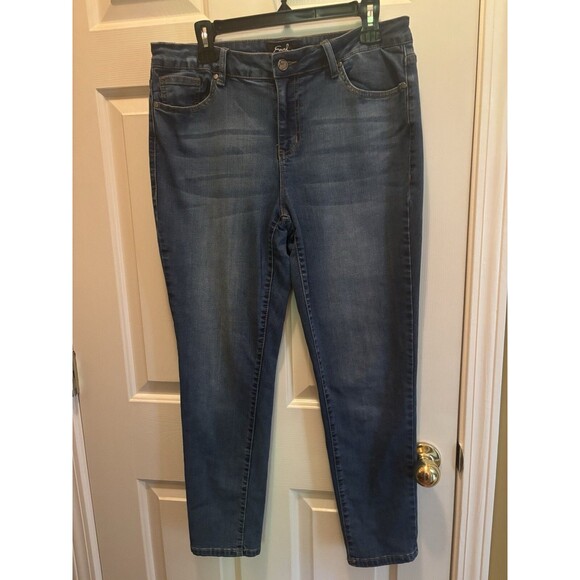 EARL SKINNY ANKLE JEANS FOR WOMEN, SIZE 14  35x27 Medium Wash Mid Rise - Picture 1 of 8